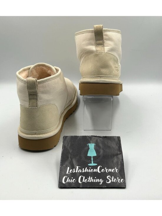 NWOB UGG Mens Beige Canvas Neumel  II Wool Lined Lace-Up Chukka Boots Sz 12 3434 main image 6